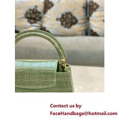 louis vuitton mini CAPUCINES bag in crocodile niloticus green with gold hardware