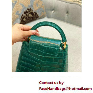 louis vuitton mini CAPUCINES bag jade green in porosus leather with gold hardware