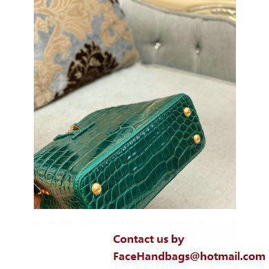 louis vuitton mini CAPUCINES bag jade green in porosus leather with gold hardware