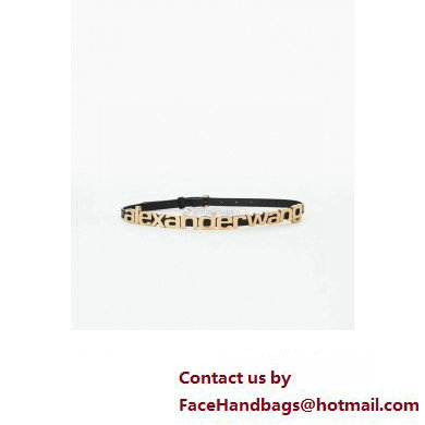 Alexander Wang Width 1.5cm Metal Letters Belt Black/Gold