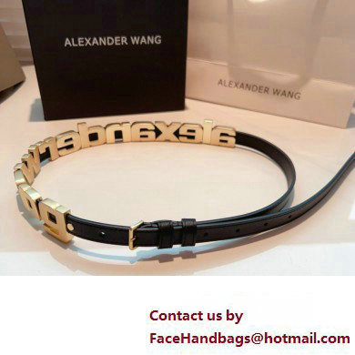 Alexander Wang Width 1.5cm Metal Letters Belt Black/Gold