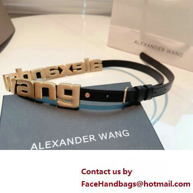 Alexander Wang Width 1.5cm Metal Letters Belt Black/Gold