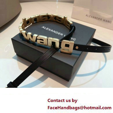 Alexander Wang Width 1.5cm Metal Letters Belt Black/Gold