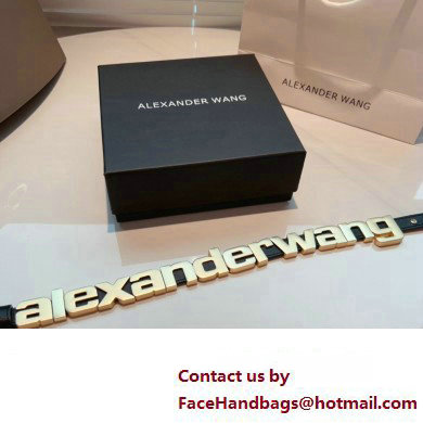 Alexander Wang Width 1.5cm Metal Letters Belt Black/Gold