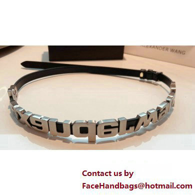 Alexander Wang Width 1.5cm Metal Letters Belt Black/Silver