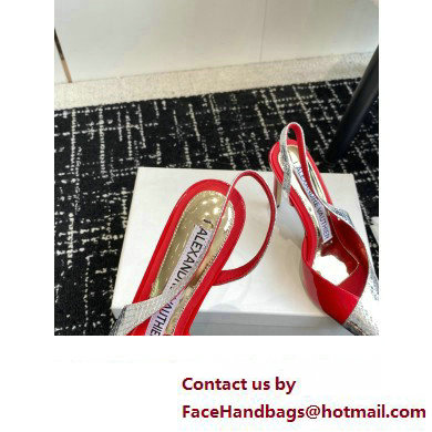 Alexandre Vauthier Heel 10cm Silver snakeskin-effect and Patent Leather Red Slingback pumps 2024