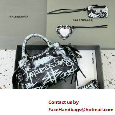 Balenciaga Neo Cagole XS Handbag in Graffiti Black 2024