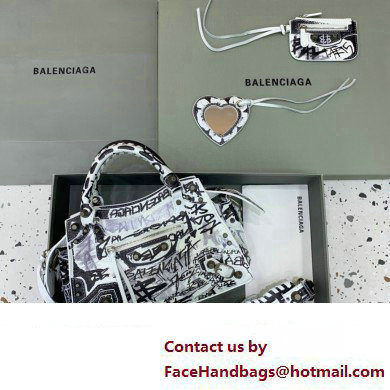 Balenciaga Neo Cagole XS Handbag in Graffiti White 2024