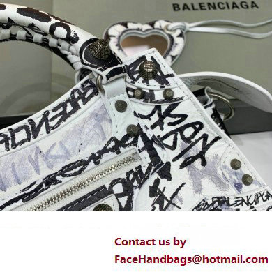 Balenciaga Neo Cagole XS Handbag in Graffiti White 2024