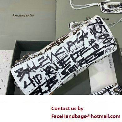 Balenciaga Neo Cagole XS Handbag in Graffiti White 2024