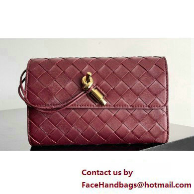 Bottega Veneta Andiamo Large Flap Wallet BAROLO with metallic knot closure 2024