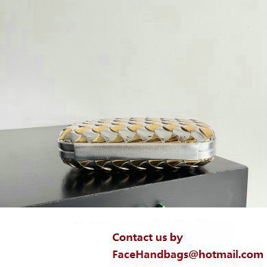 Bottega Veneta Intrecciato lamina leather Knot Minaudiere clutch Bag with wavy bicolor Pavimento effect 2024