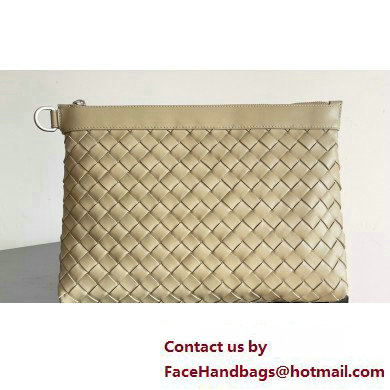 Bottega Veneta Intrecciato leather pouch Clutch Bag Beige - Click Image to Close