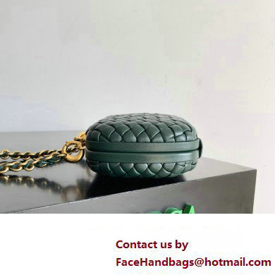 Bottega Veneta Knot With Chain Padded Intreccio leather minaudiere Bag Emerald green 2024