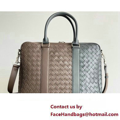 Bottega Veneta Large Intrecciato Briefcase Bag Light brown / Dark green - Click Image to Close