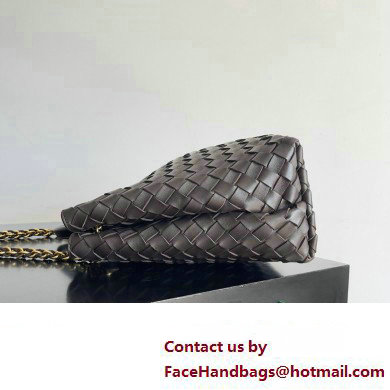 Bottega Veneta Medium Andiamo Intrecciato leather top handle Bag FONDANT With Chain 2024