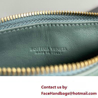 Bottega Veneta Mini Sunrise Intrecciato leather shoulder bag Aloe with knot 2024