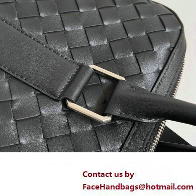 Bottega Veneta Slim Intrecciato Briefcase Bag Black