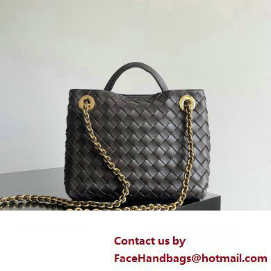 Bottega Veneta Small Andiamo Intrecciato leather top handle Bag FONDANT With Chain 2024