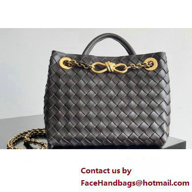 Bottega Veneta Small Andiamo Intrecciato leather top handle Bag FONDANT With Chain 2024