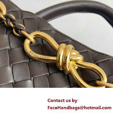 Bottega Veneta Small Andiamo Intrecciato leather top handle Bag FONDANT With Chain 2024