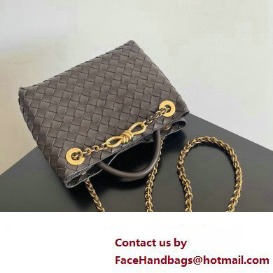 Bottega Veneta Small Andiamo Intrecciato leather top handle Bag FONDANT With Chain 2024