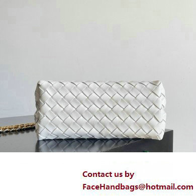 Bottega Veneta Small Andiamo Intrecciato leather top handle Bag White With Chain 2024