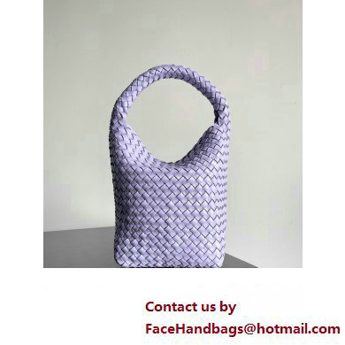 Bottega Veneta Small Cabat Bucket Small Intreccio leather bag Lilac 2024