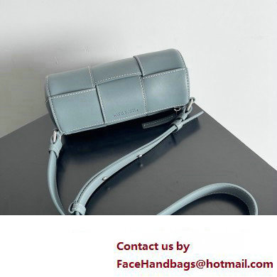 Bottega Veneta Small Canette Intreccio leather cross-body Bag Gray Blue