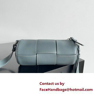 Bottega Veneta Small Canette Intreccio leather cross-body Bag Gray Blue