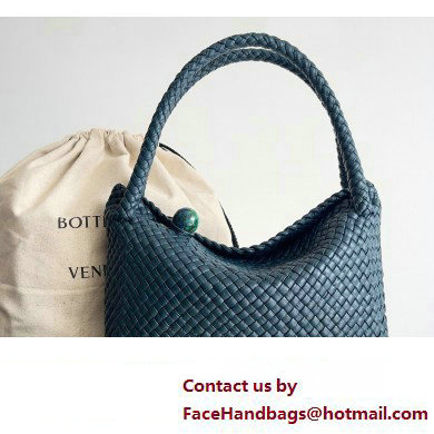 Bottega Veneta Tosca Small Intreccio leather Shoulder Bag Navy Blue 2024 - Click Image to Close