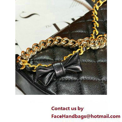 CHANEL HOOP TOP HANDLE BAG IN GRAINED LEATHER BLACK 2024