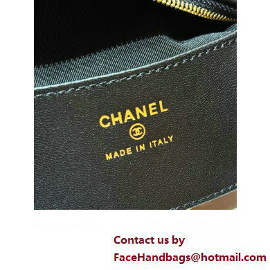 CHANEL HOOP TOP HANDLE BAG IN GRAINED LEATHER BLACK 2024