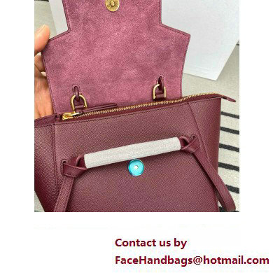 CelineNano Belt bag in grained calfskin burgundy 2024