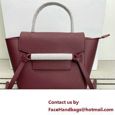 CelineNano Belt bag in grained calfskin burgundy 2024