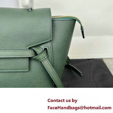 CelineNano Belt bag in grained calfskin green 03 2024