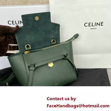 CelineNano Belt bag in grained calfskin green 03 2024