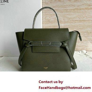 CelineNano Belt bag in grained calfskin green 04 2024 - Click Image to Close