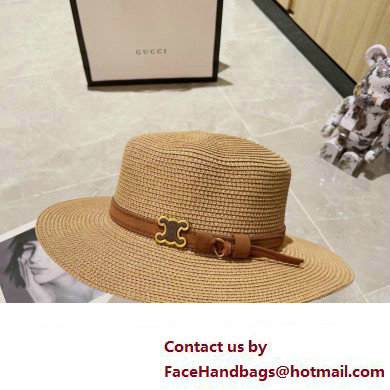 Celinepanama hat in straw Natural / Chestnut 2024