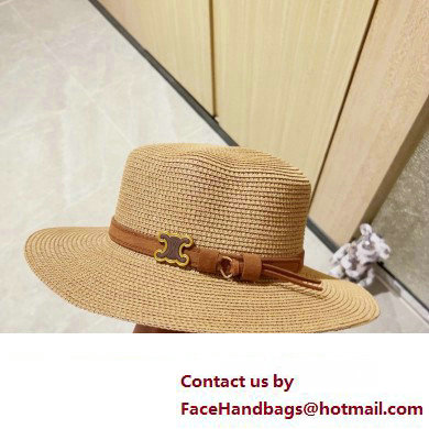 Celinepanama hat in straw Natural / Chestnut 2024