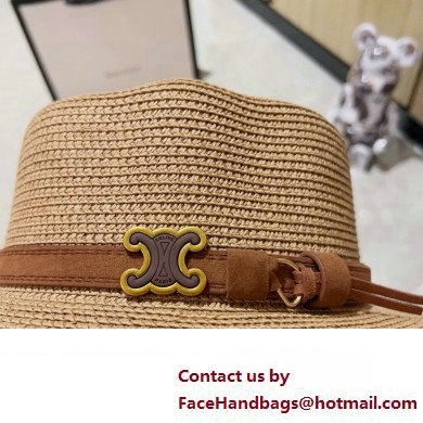 Celinepanama hat in straw Natural / Chestnut 2024