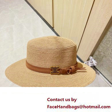 Celinepanama hat in straw Natural / Chestnut 2024