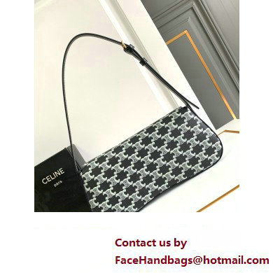 Celine MEDIUM LOLA BAG in Triomphe Canvas Two-Tone Black 2024 - Click Image to Close