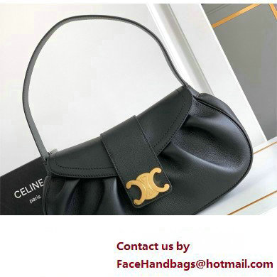 Celine MEDIUM POLLY BAG in SUPPLE CALFSKIN Black 2024