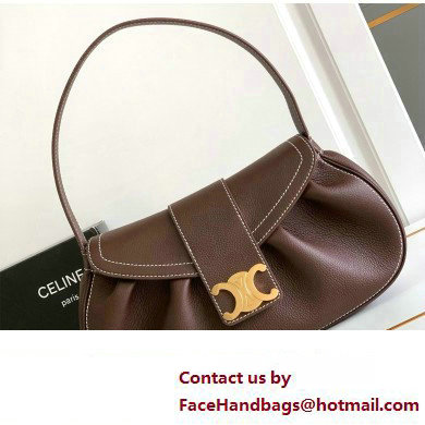 Celine MEDIUM POLLY BAG in SUPPLE CALFSKIN DARK BURGUNDY 2024 - Click Image to Close