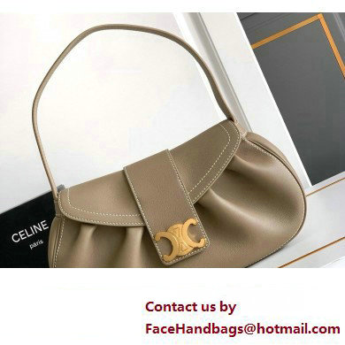 Celine MEDIUM POLLY BAG in SUPPLE CALFSKIN ETOUPE 2024 - Click Image to Close