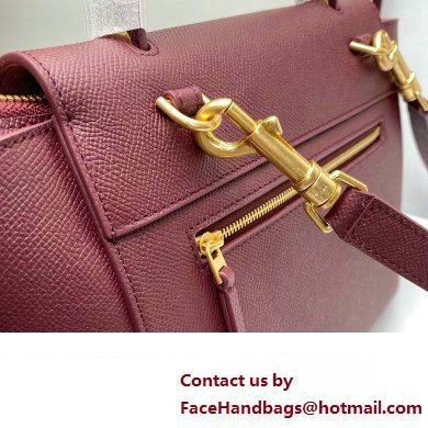 Celine MICRO Belt bag in grained calfskin BURGUNDY 2024