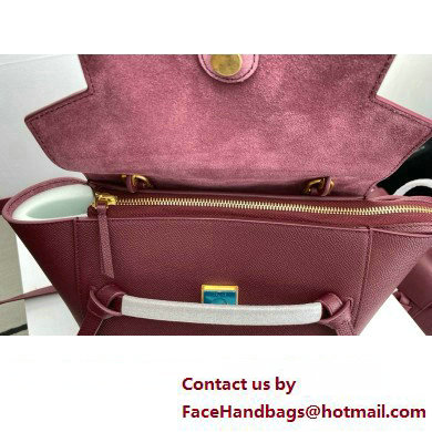 Celine MICRO Belt bag in grained calfskin BURGUNDY 2024