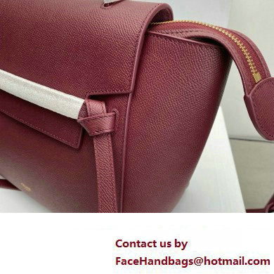 Celine MICRO Belt bag in grained calfskin BURGUNDY 2024