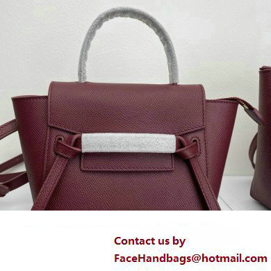 Celine MICRO Belt bag in grained calfskin BURGUNDY 2024